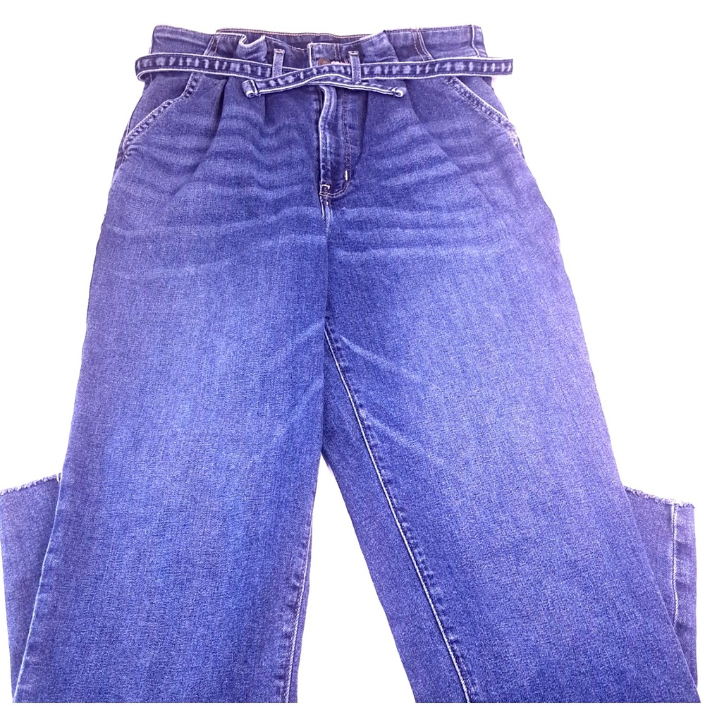 Hollister Ultra High Rise Mom Jeans Pleated‎ Belt Women's 3R 28x26
